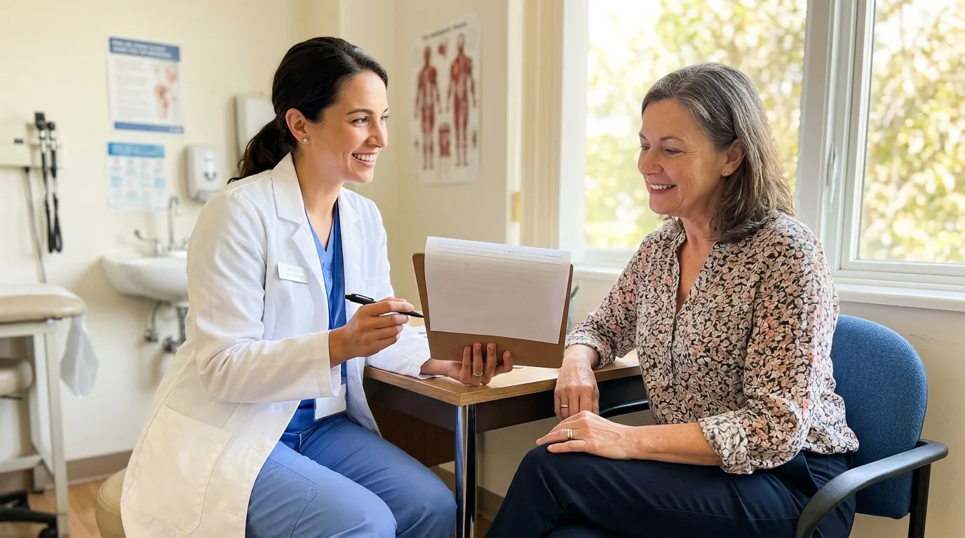 Enhance.work - Blog - can estheticians do botox under a doctor - nurse practitioner reviewing a consent form and treatment plan with a patient