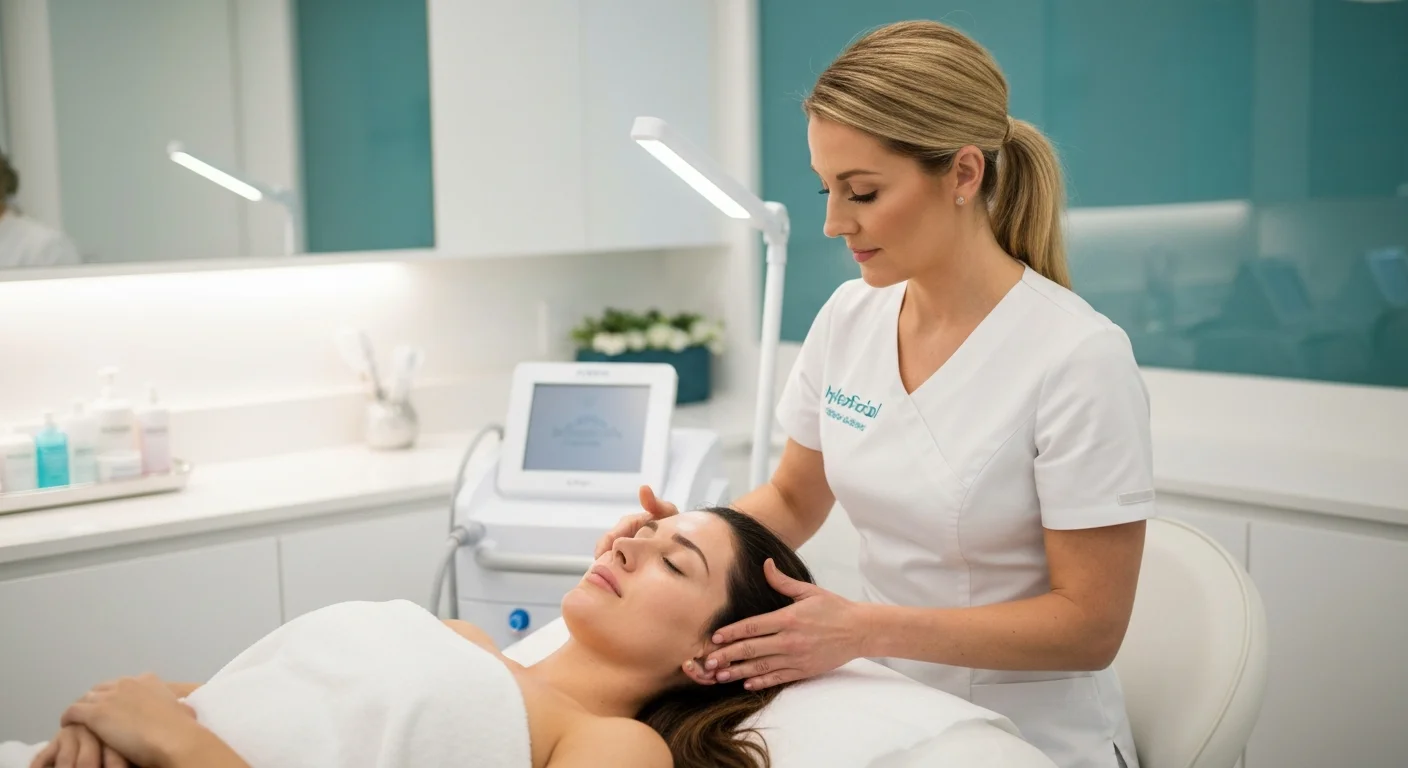 Medical aesthetician performing HydraFacial treatment at South Florida med spa