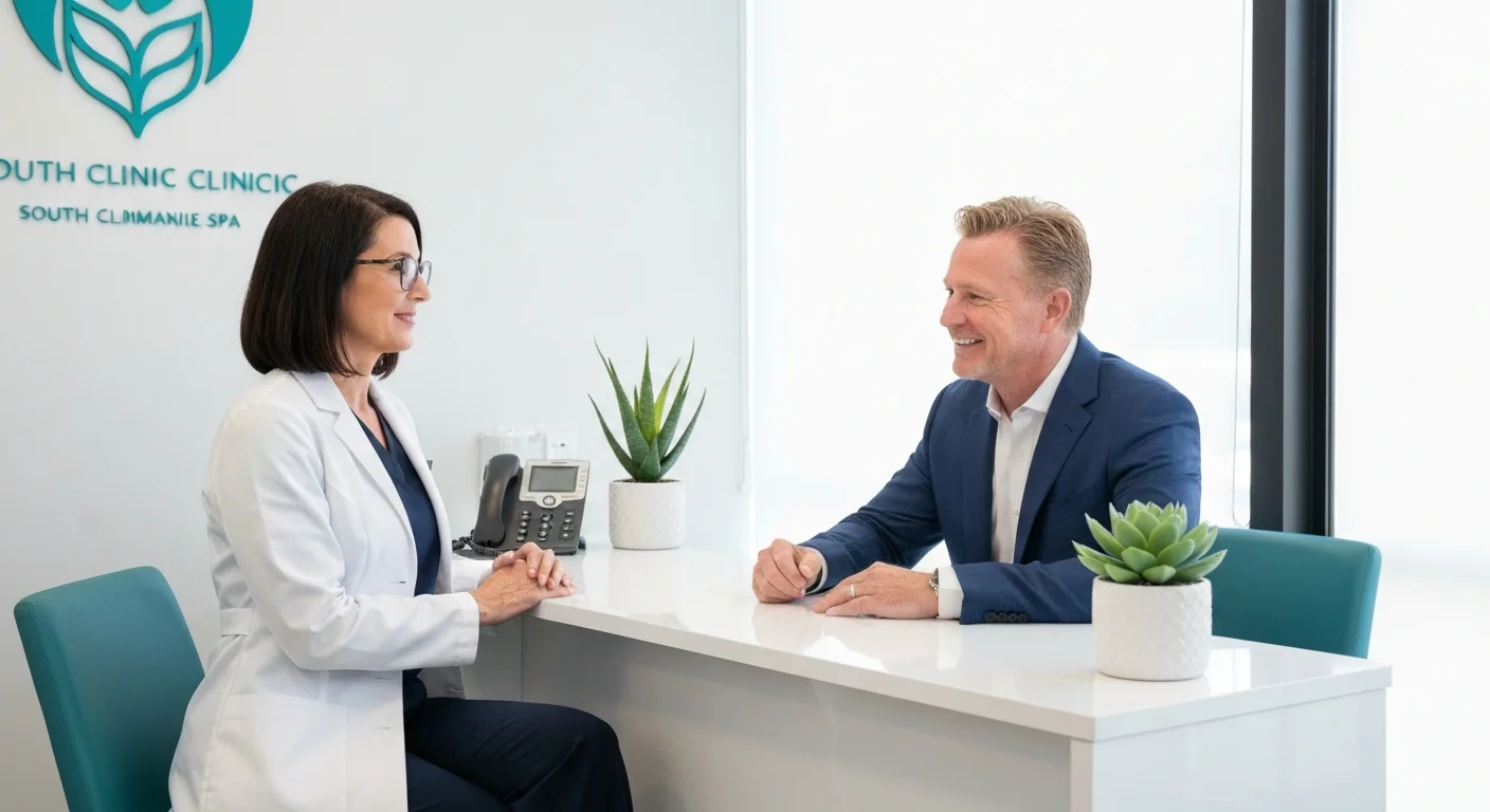 Aesthetic professional interviewing at South Florida medical spa