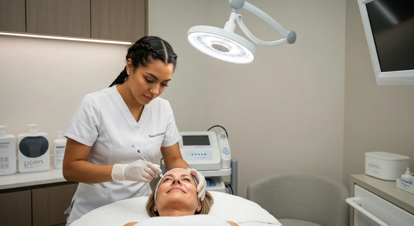 Aesthetic nurse injector performing facial treatment at a South Florida clinic