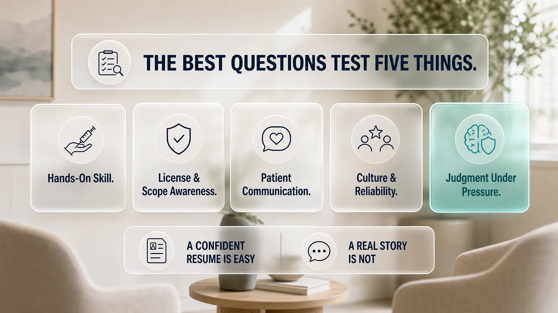 Enhance.work - Blog - med spa interview questions florida - the five things a med spa interview should test, from hands-on skill and scope awareness through to judgment under pressure