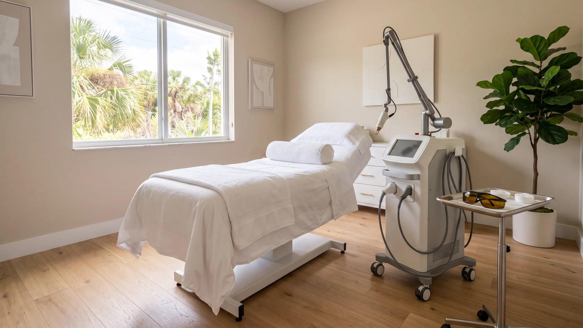 Enhance.work - Blog - who can perform laser hair removal in Florida - med spa laser treatment room