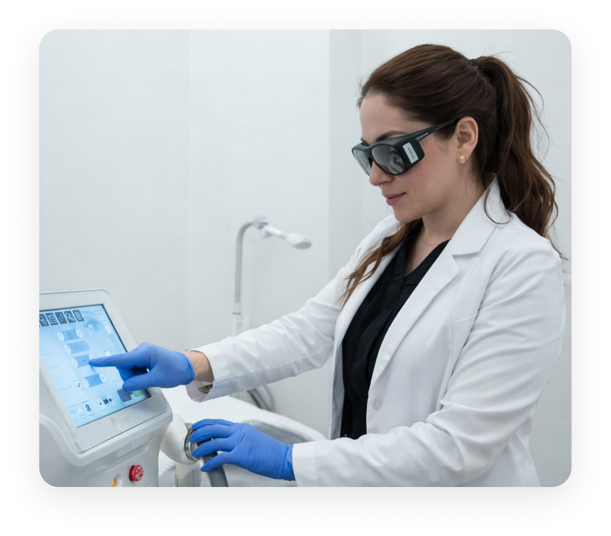 Aesthetic professional performing treatment